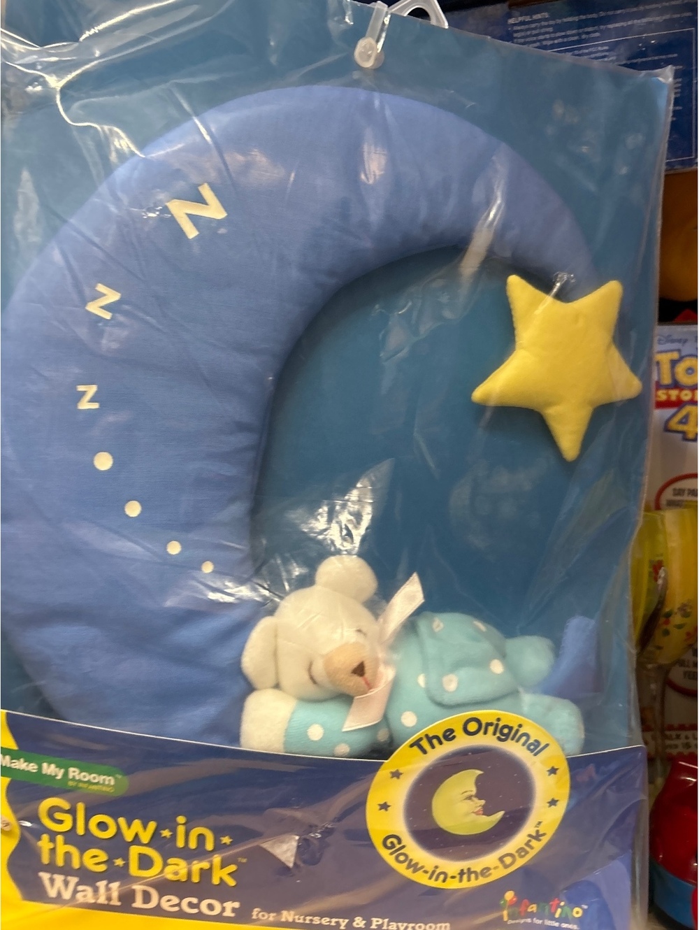 Infantino Make My Room Glow-in-the-Dark Wall Decor Sleepy Bear on Moon